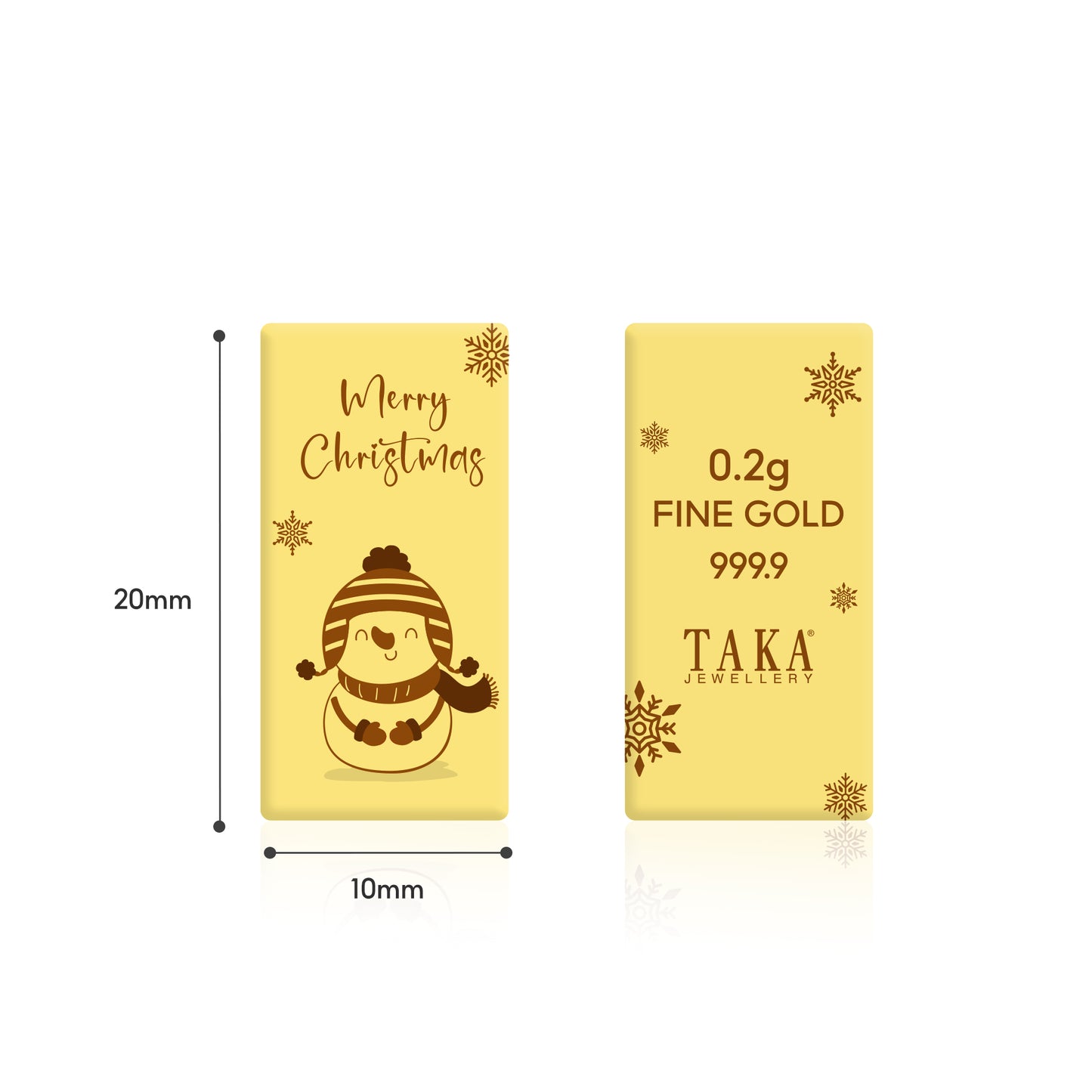 TAKA Jewellery 999.9 Pure Gold Bar 0.2g - Christmas Edition