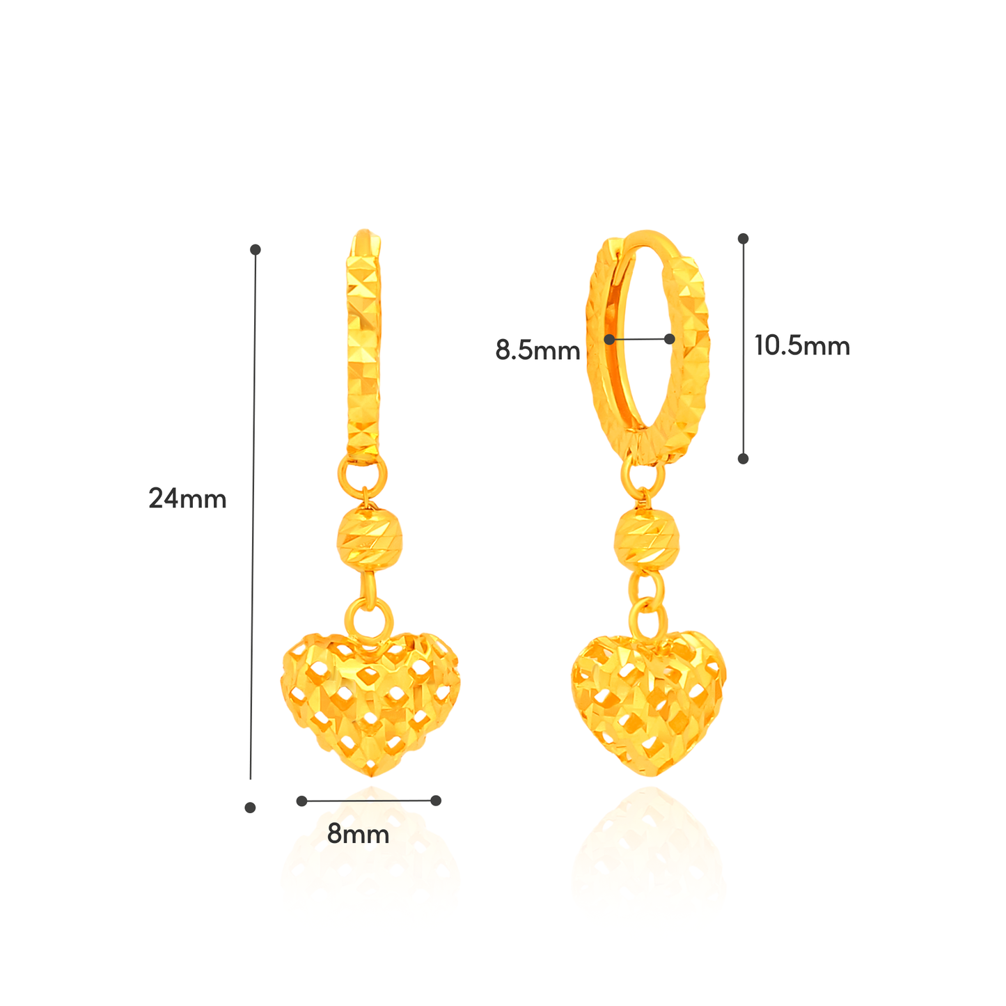 TAKA Jewellery 916 Gold Hoop Earrings