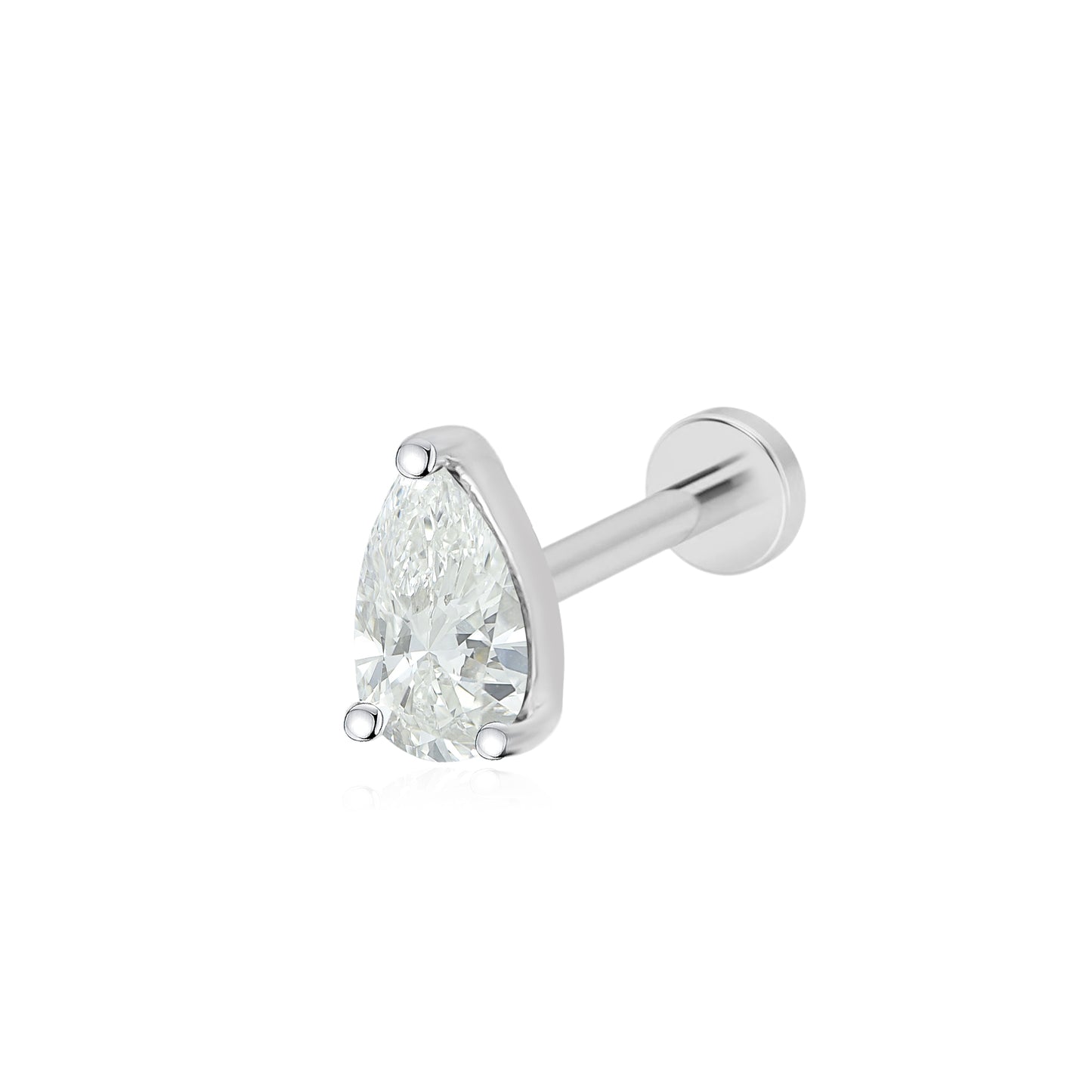 TAKA Jewellery Pear Shaped Diamond Single Stud Earring 18K Gold