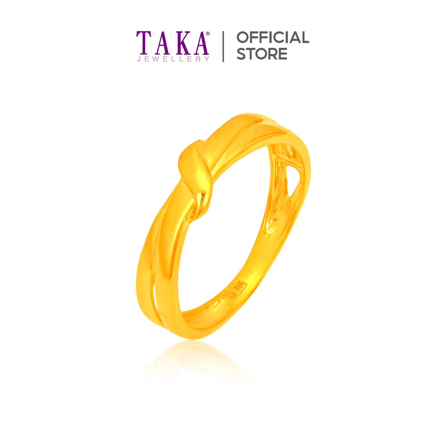 TAKA Jewellery Infinity Knot 916 Gold Ring