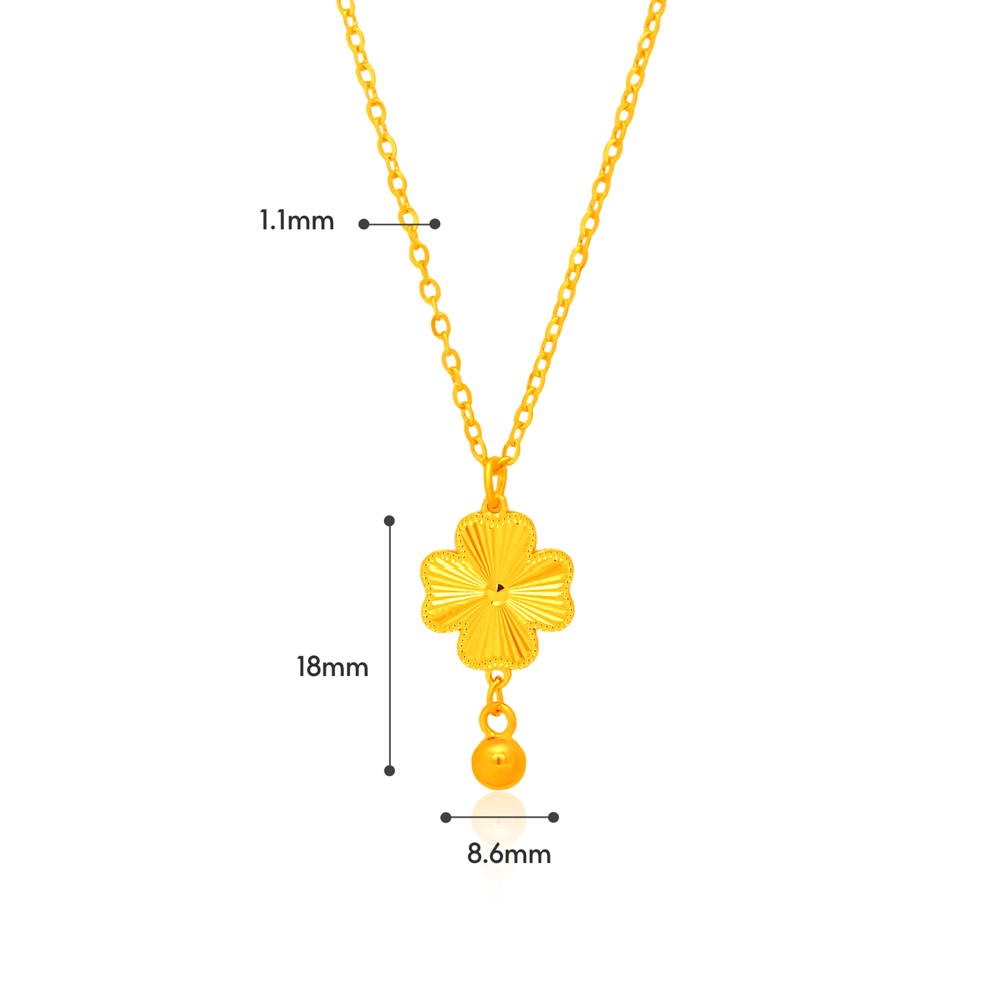 TAKA Jewellery Clover 999 Pure Gold - 5G Gold Generation