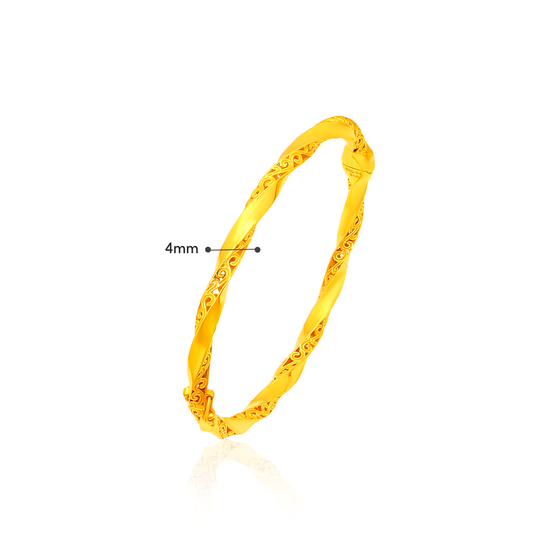 TAKA Jewellery Twisted 916 Gold Bangle