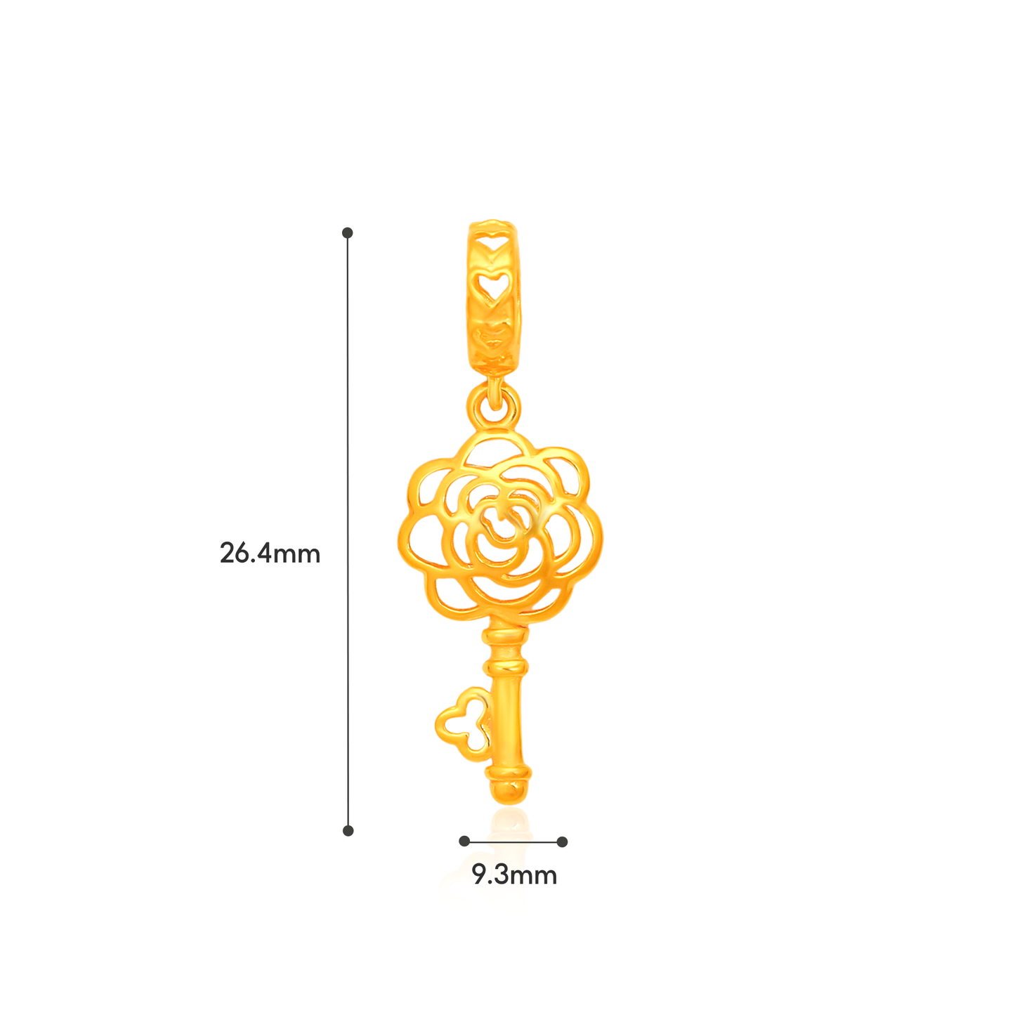 TAKA Jewellery Key 916 Gold Charm
