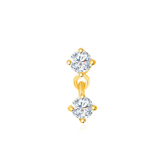 TAKA Jewellery 18K Gold Diamond Flatback Stud Earring