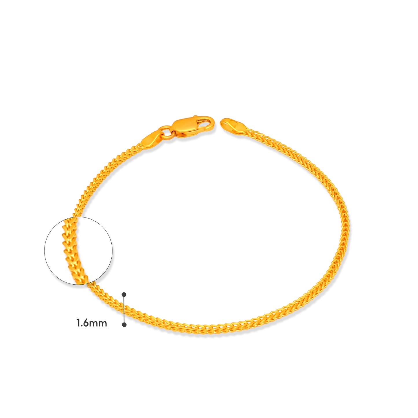 TAKA Jewellery Foxtail 916 Gold Bracelet