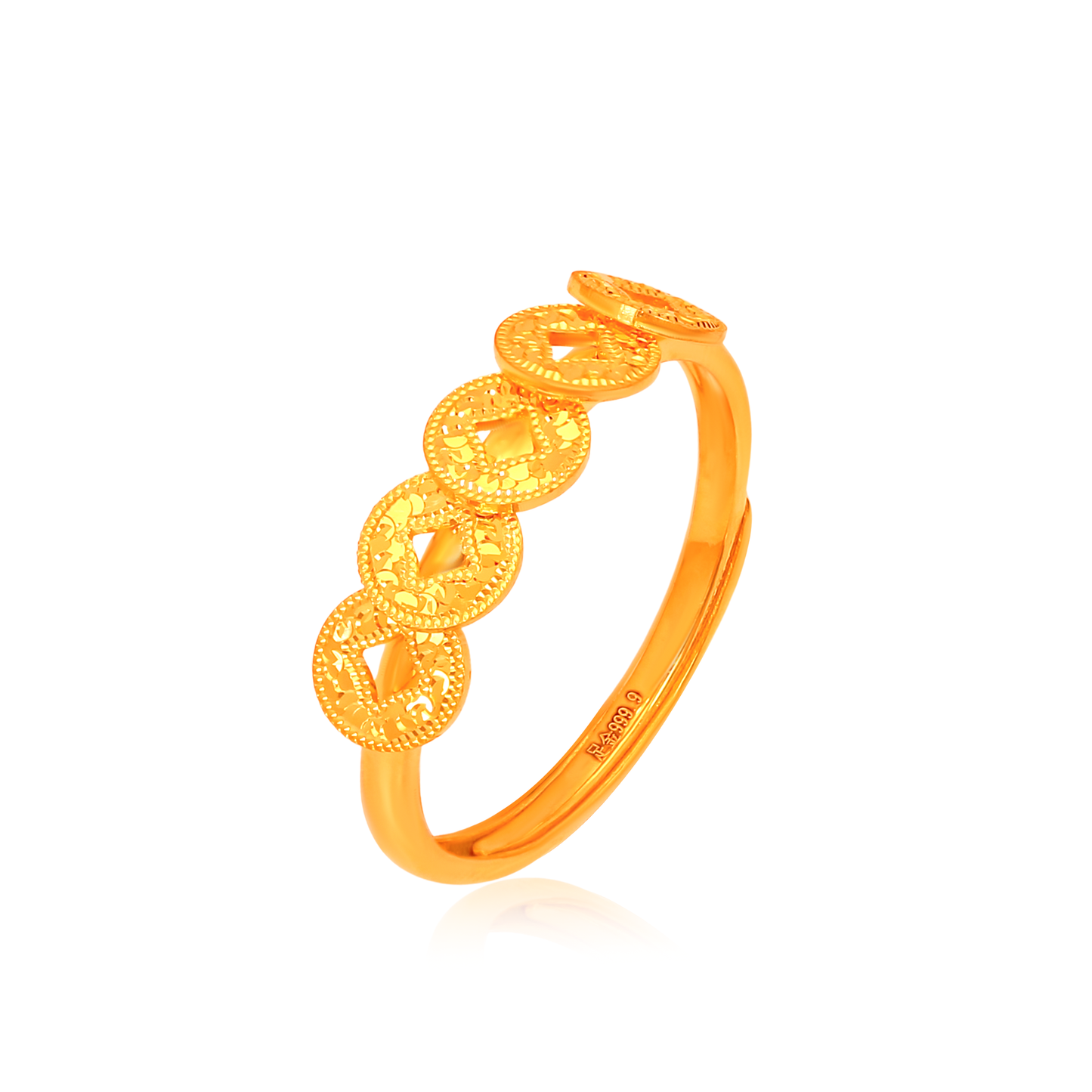 TAKA Jewellery 999 Pure Gold Adjustable Ring