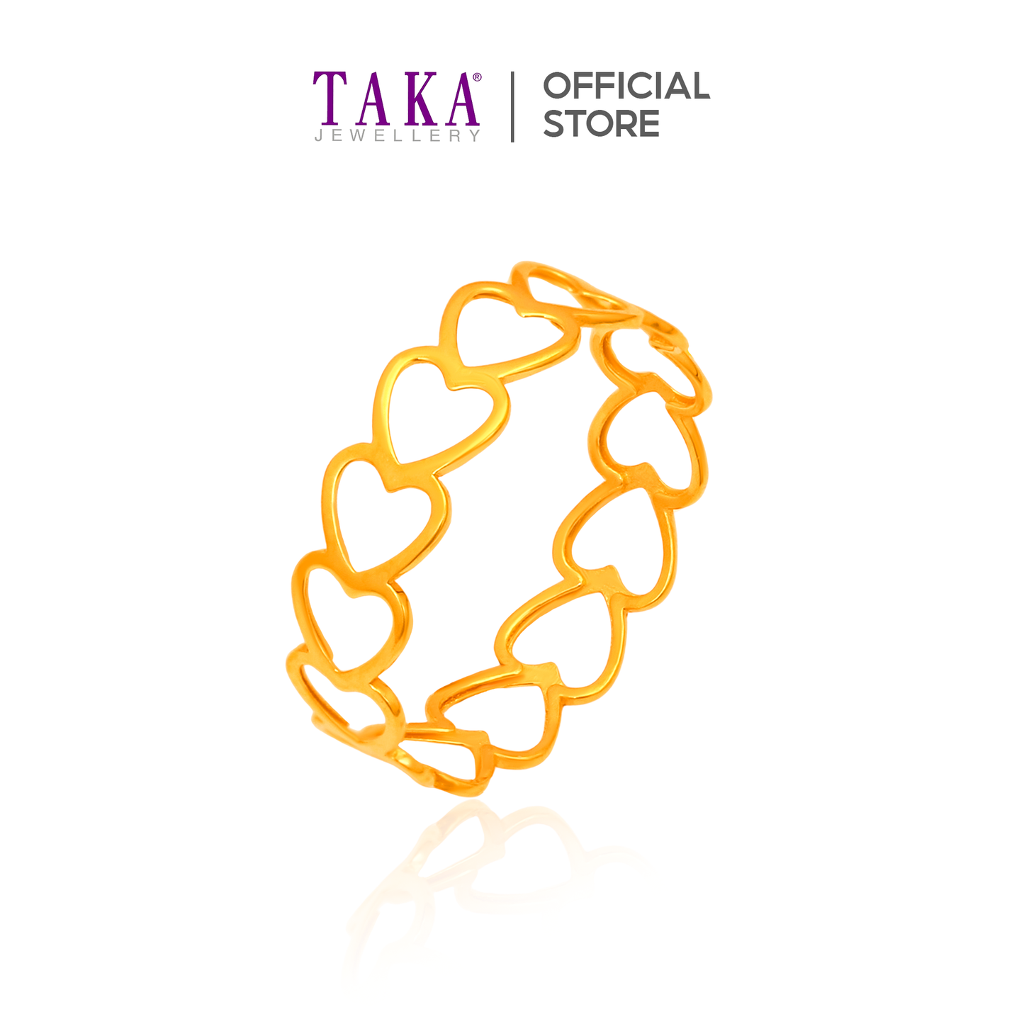 TAKA Jewellery Endless Hearts 916 Gold Ring