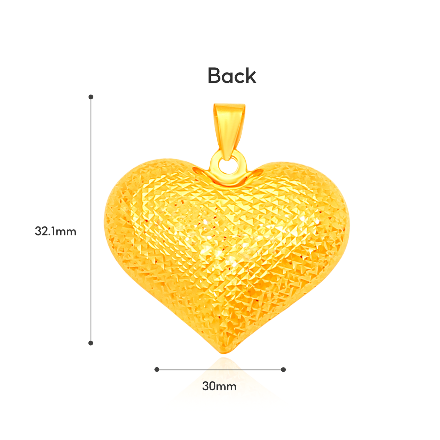 TAKA Jewellery Starlit Heart Reversible 916 Gold Pendant