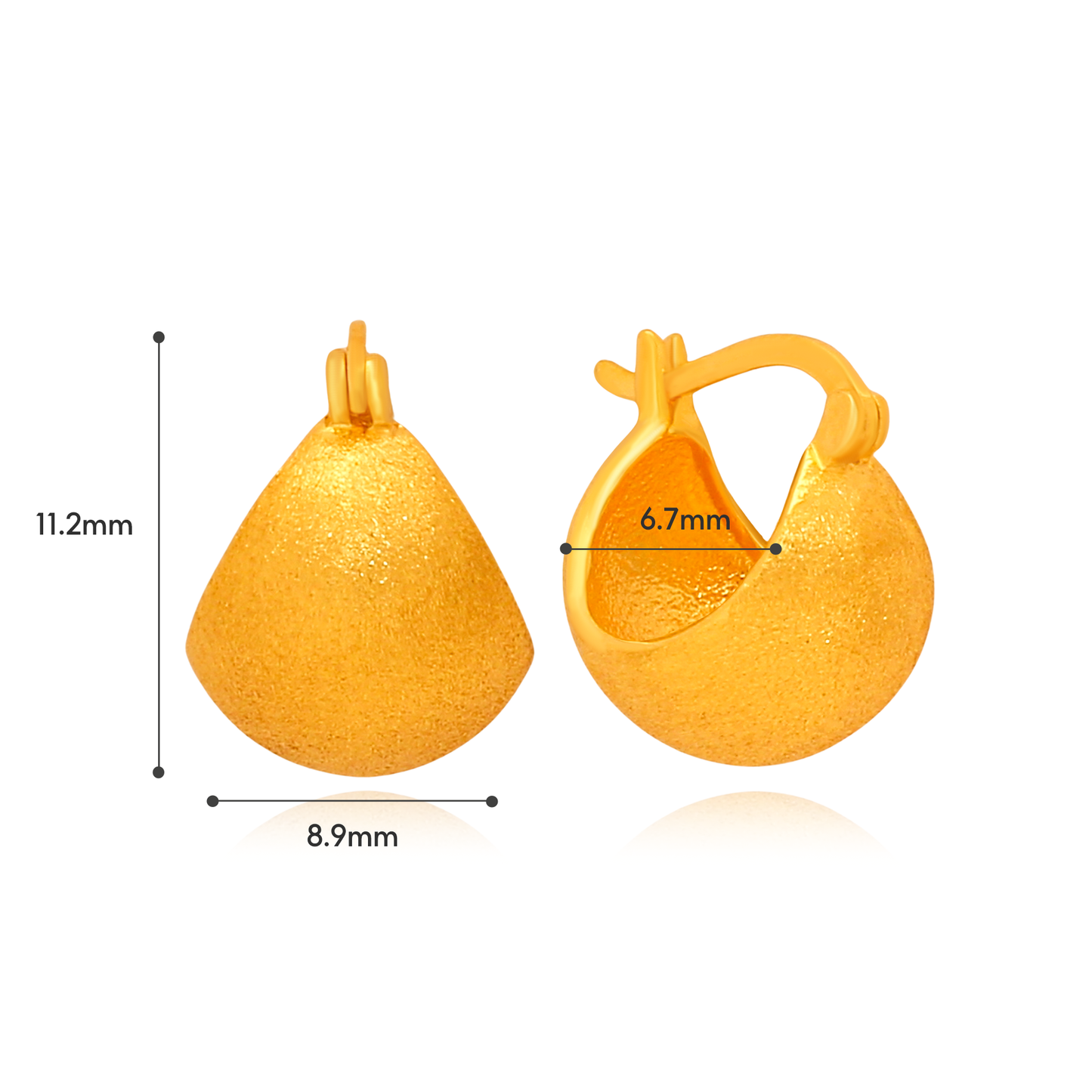 TAKA Jewellery 916 Gold Hoop Earrings