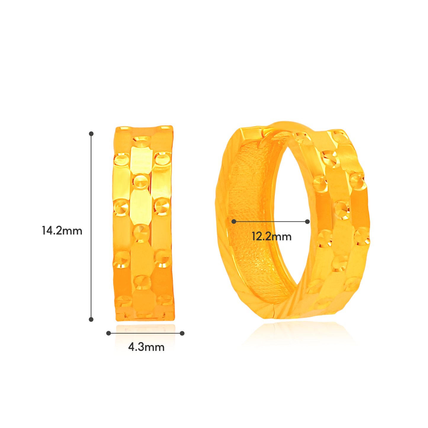 TAKA Jewellery 916 Gold Hoop Earrings – 3 Signature Designs