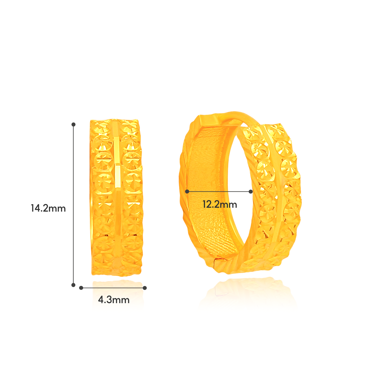 TAKA Jewellery 916 Gold Hoop Earrings – 3 Signature Designs