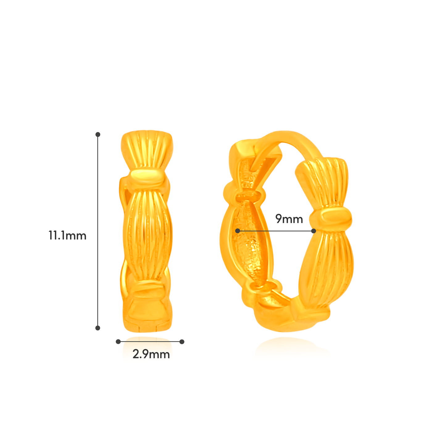 TAKA Jewellery 916 Gold Hoop Earrings