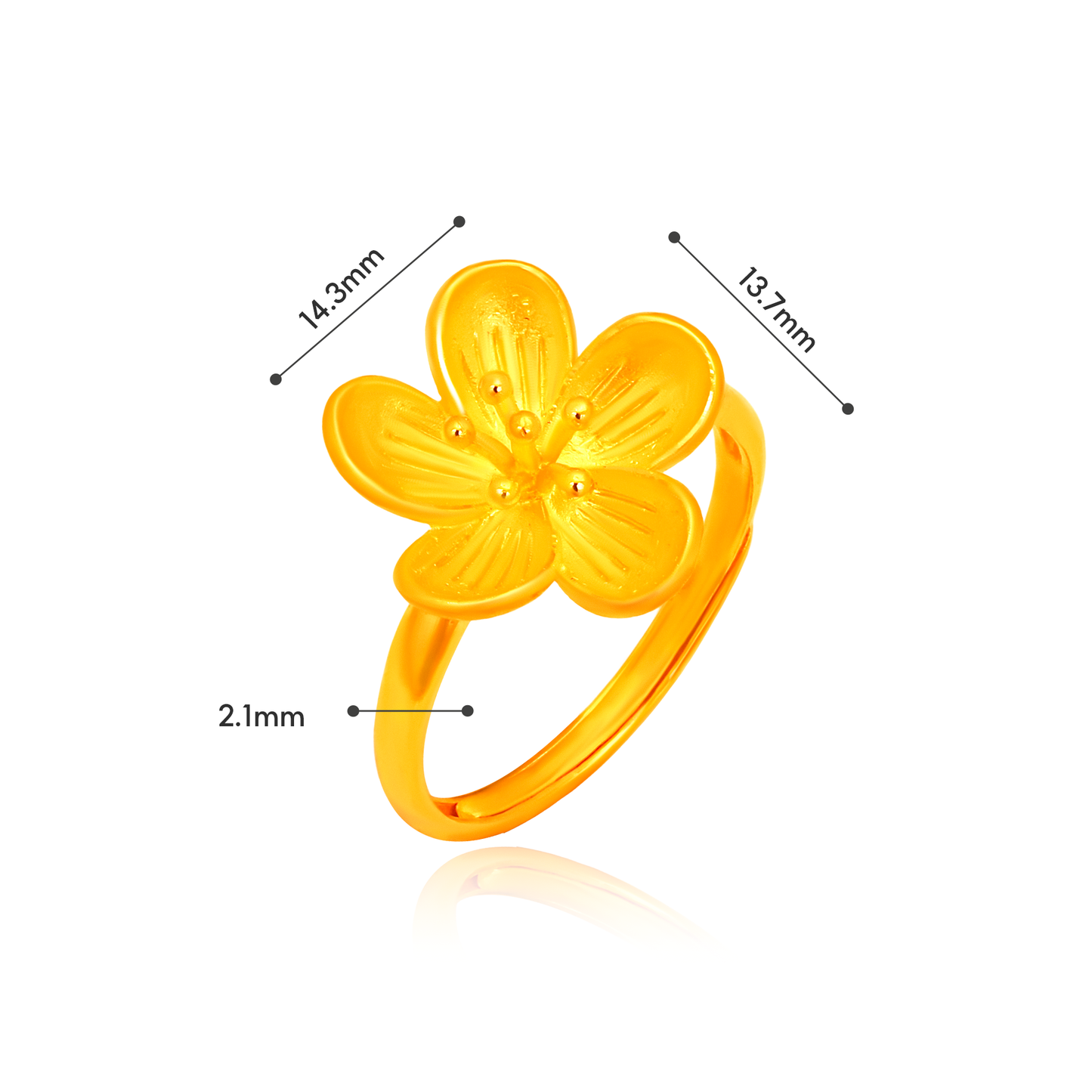 TAKA Jewellery 999 Pure Gold Spring Bloom – Choose Necklace, Earrings, Ring