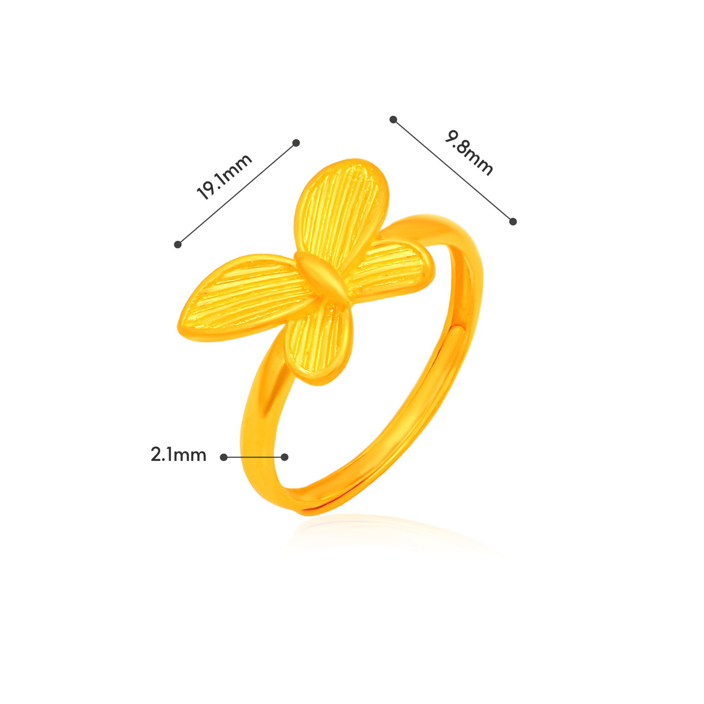 TAKA Jewellery 999 Pure Gold Fluttering Butterfly Choose – Necklace, Earrings, Ring