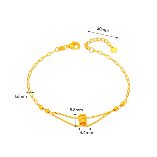 TAKA Jewellery 916 Gold Barrel Bracelet