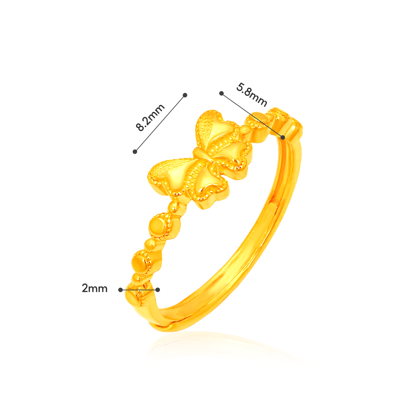 TAKA Jewellery Butterfly Bliss 999 Pure Gold Ring