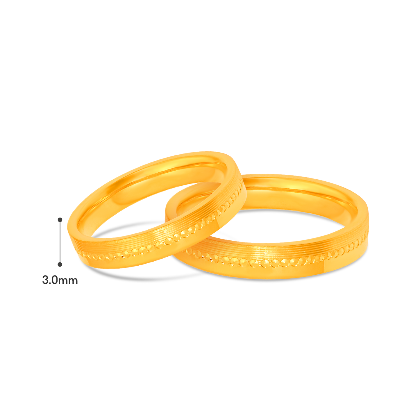 TAKA Jewellery Ever True 916 Gold Couple Ring