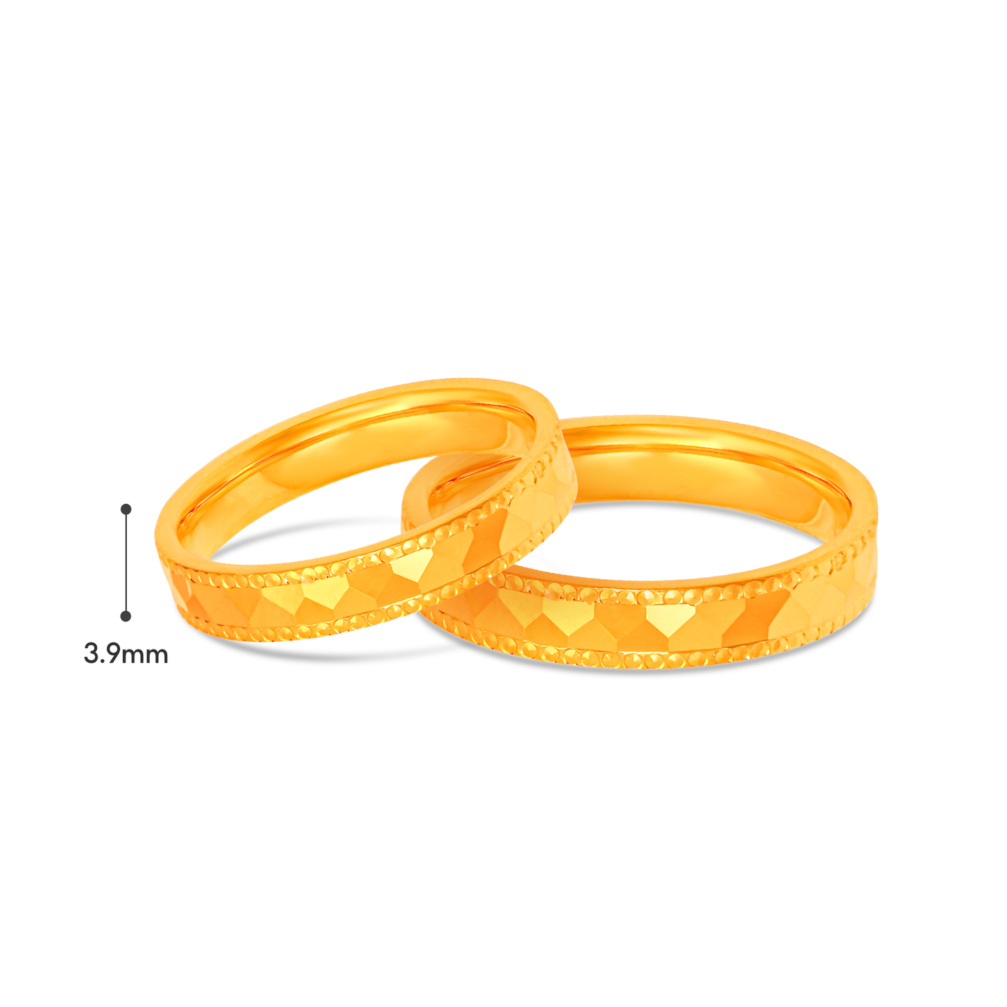 TAKA Jewellery Facet of Love 916 Gold Couple Ring