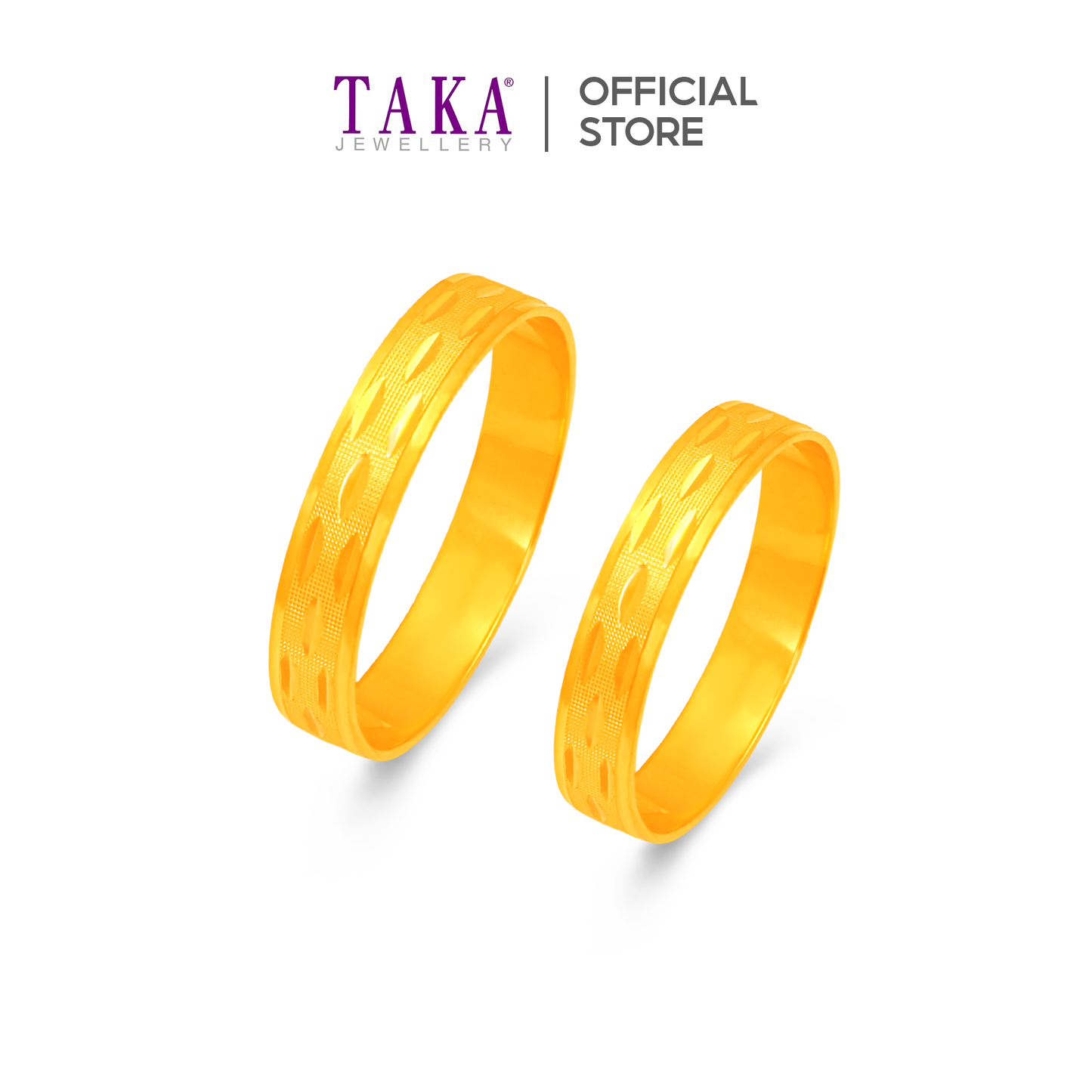 TAKA Jewellery Entwine Promise 916 Gold Couple Ring