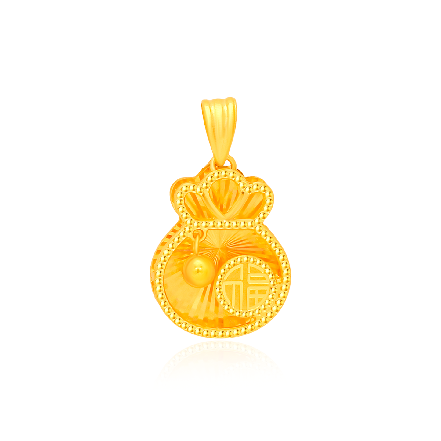 TAKA Jewellery Fortune Bag 916 Gold Pendant