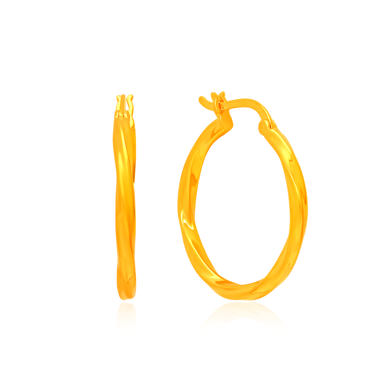 TAKA Jewellery Golden Swirl 916 Hoops Earrings