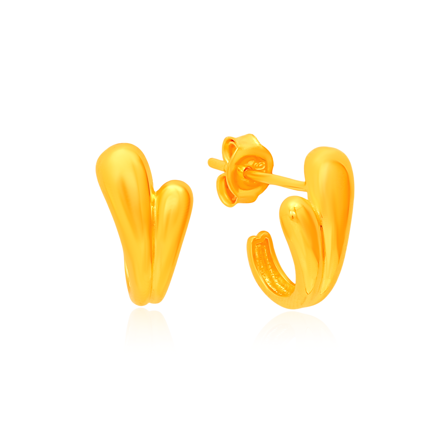 TAKA Jewellery Lush Curve 916 Gold Earrings