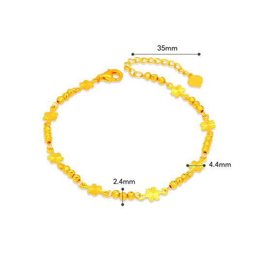 TAKA Jewellery Golden Bloom 916 Gold Bracelet