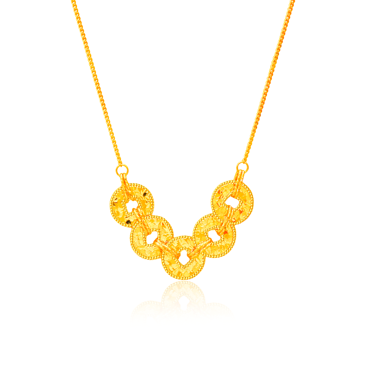 TAKA Jewellery Radiant Harmony 916 Gold Coin Necklace