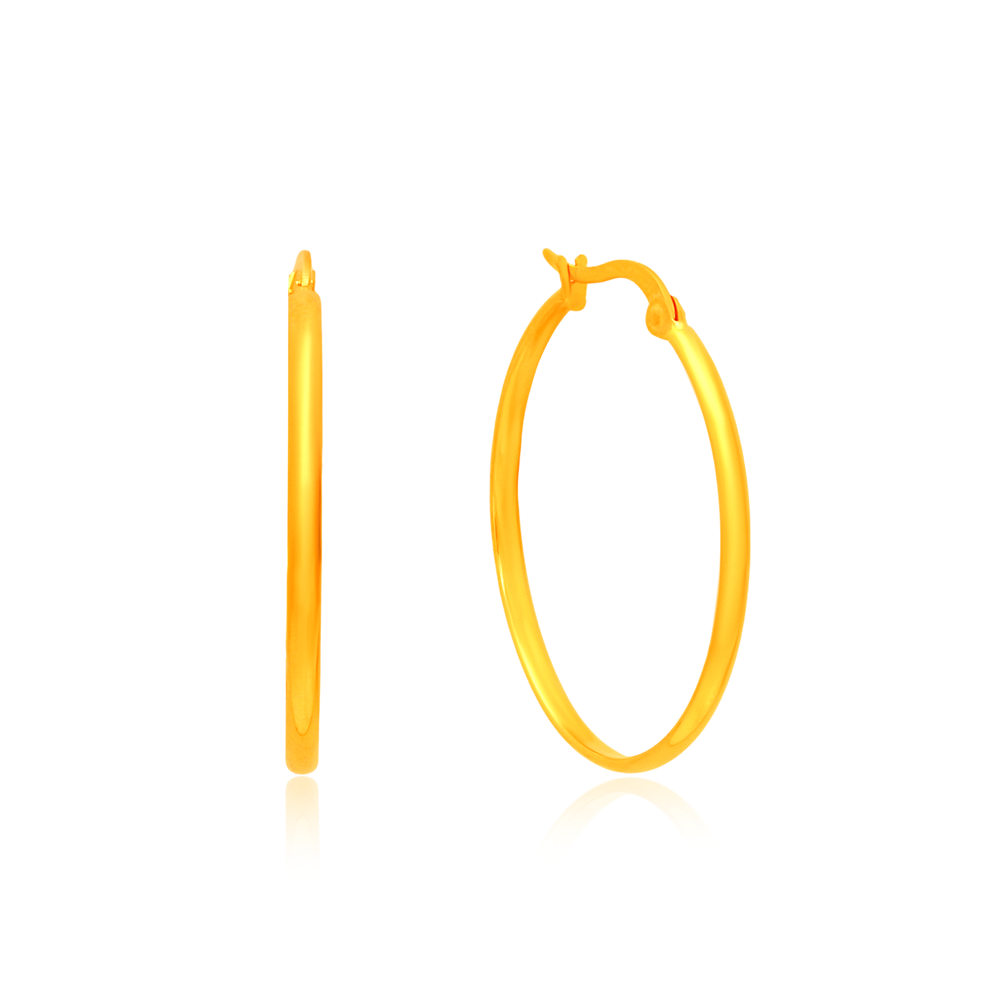 TAKA Jewellery Classic Glow Hoop 916 Gold Earrings