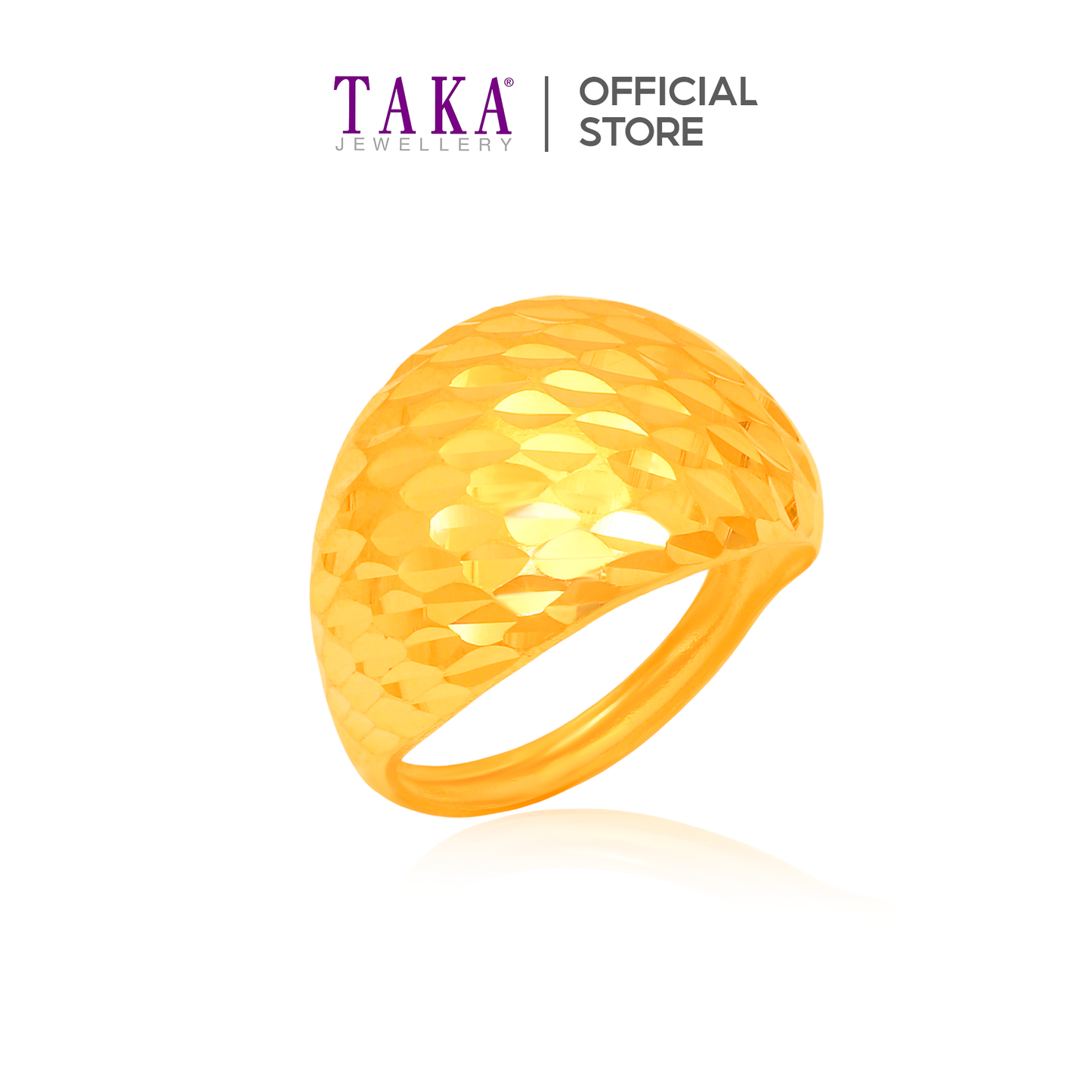 TAKA Jewellery Radiance Dome 916 Gold Ring