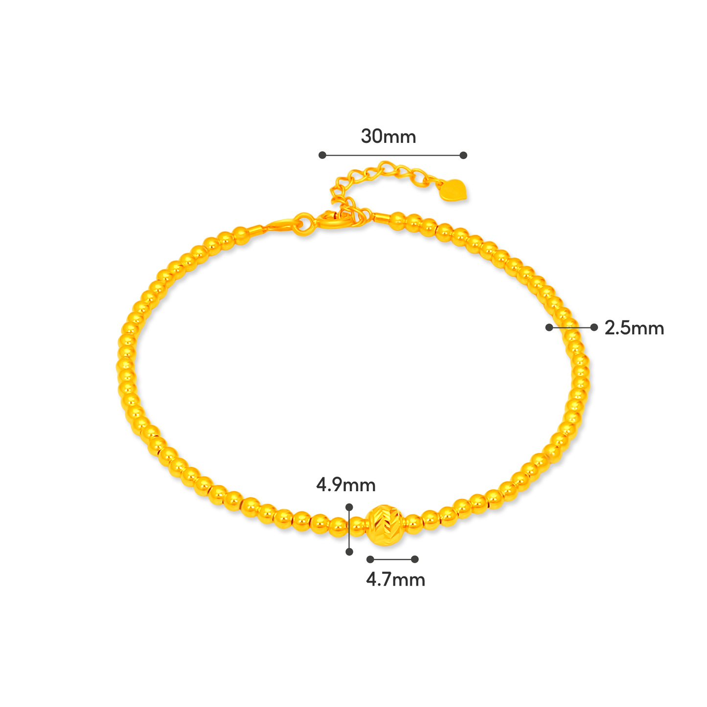 TAKA Jewellery Radiant Bead 916 Gold Bangle