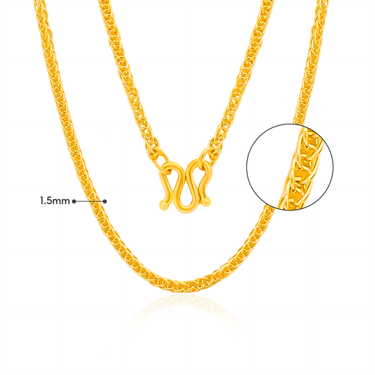 TAKA Jewellery Square Spiga 999 Pure Gold Chain