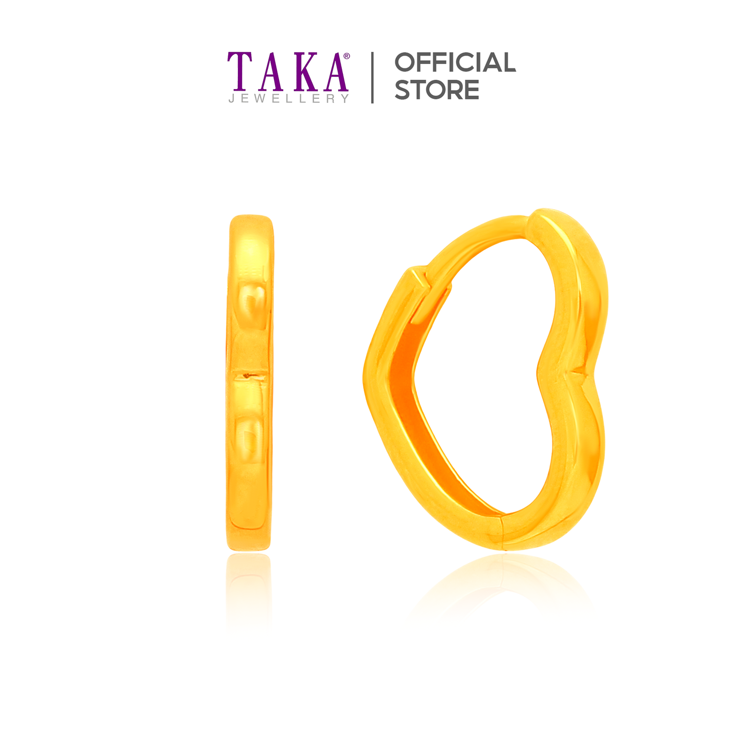 TAKA Jewellery True Heart 916 Gold Earrings