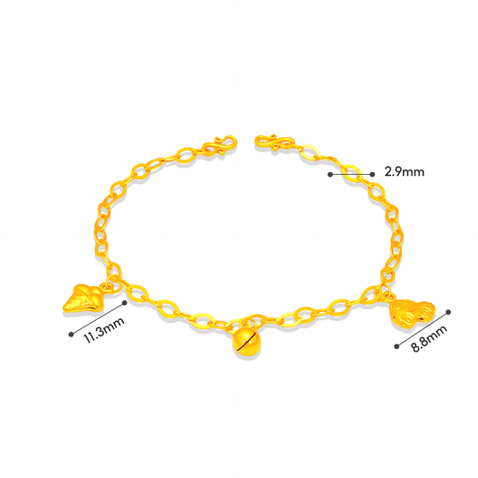 TAKA Jewellery Golden Blessing Bell 916 Gold Baby Bracelet