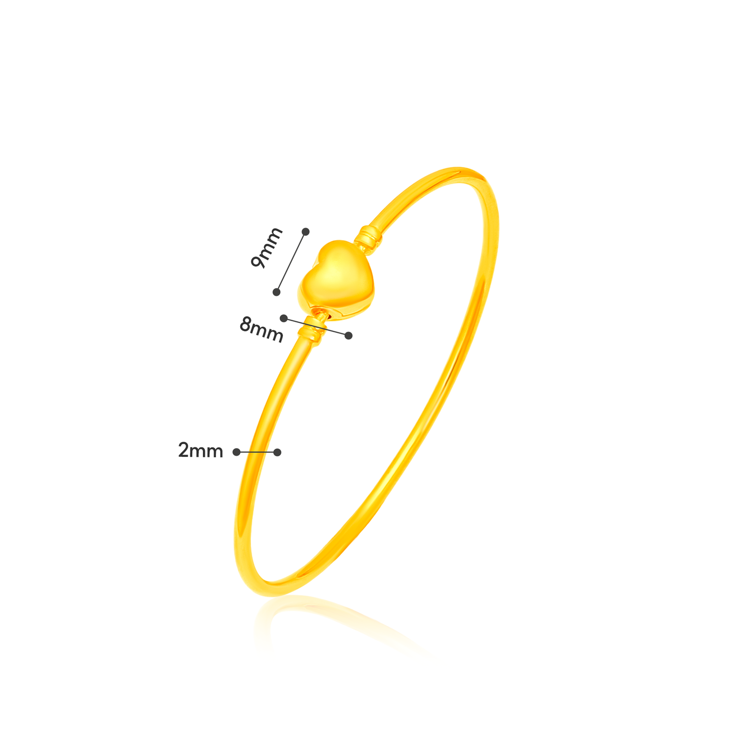 TAKA Jewellery 916 Gold Luminous Heart Bangle