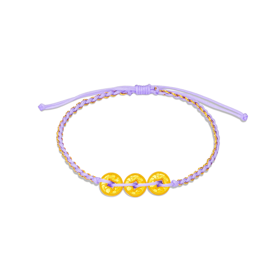 TAKA Jewellery 999 Pure Gold Prosperity Coin Charm Bracelet