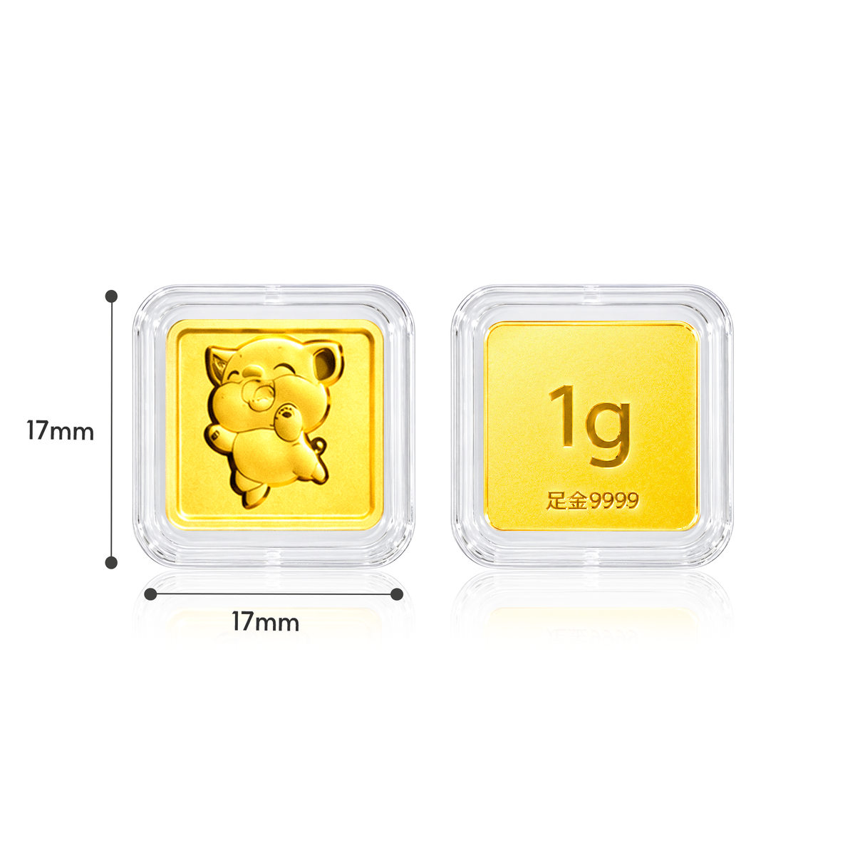 TAKA Jewellery 999 Pure Gold Chinese Zodiac Collection Display Pieces - Square