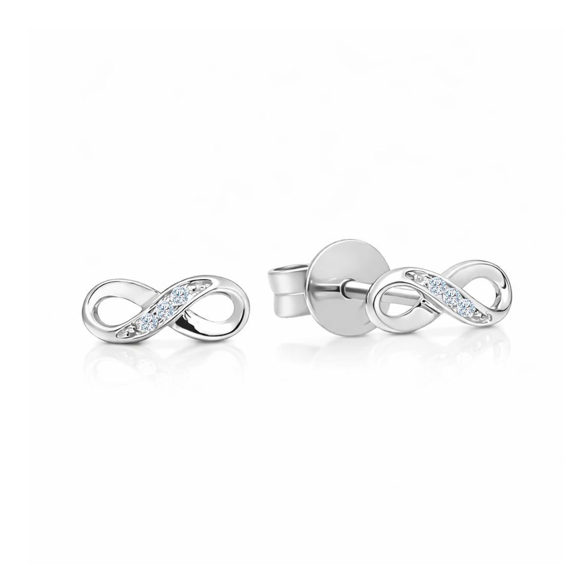 TAKA Jewellery Infinity Gold Diamond Earrings 9K