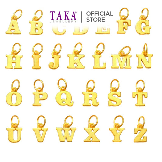 TAKA Jewellery 999 Pure Gold Alphabet Pendant A-Z