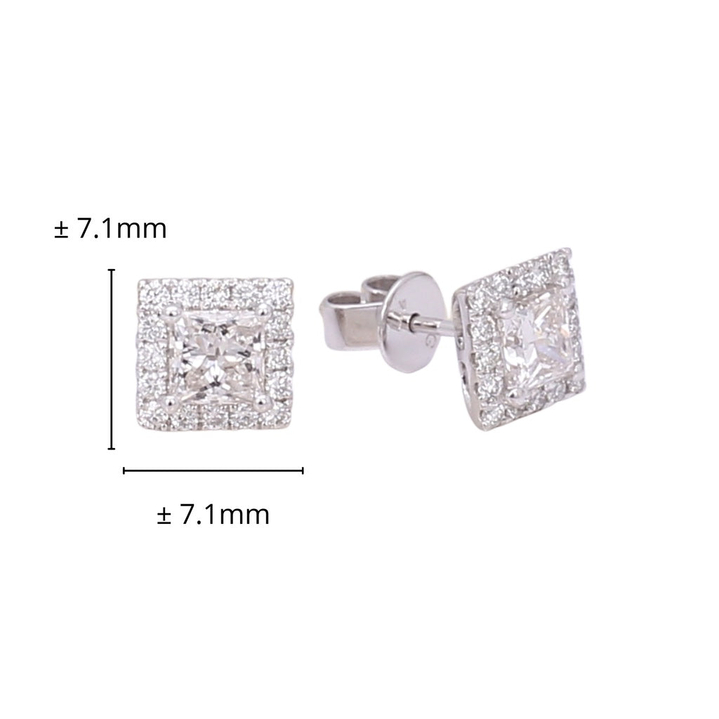 TAKA Jewellery Princess Cut Lab Grown Diamond Earrings 10K