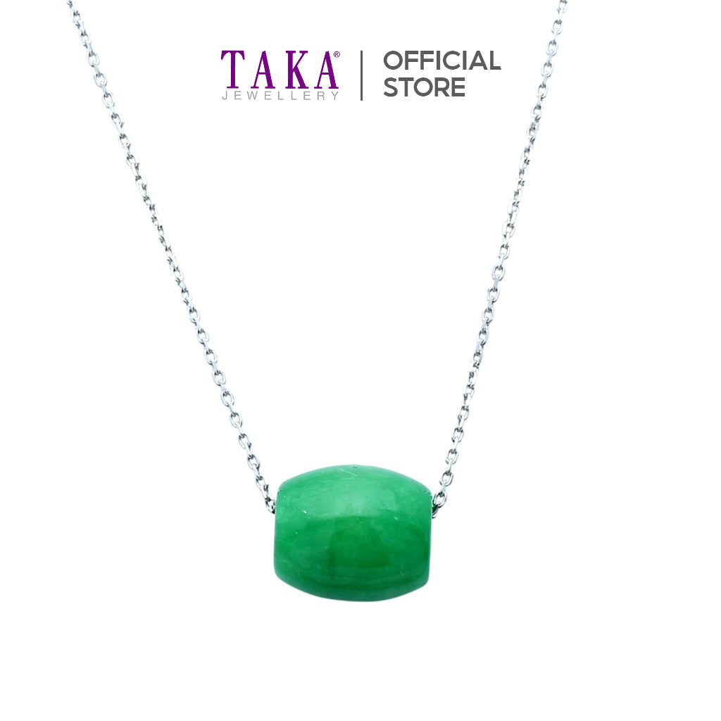 TAKA Jewellery Jade Pendant with Chain 9K