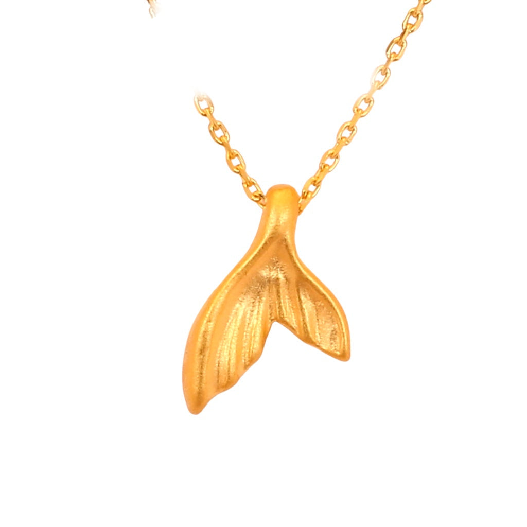 TAKA Jewellery 999 Pure Gold Pendant Mermaid Tail with 9k Chain