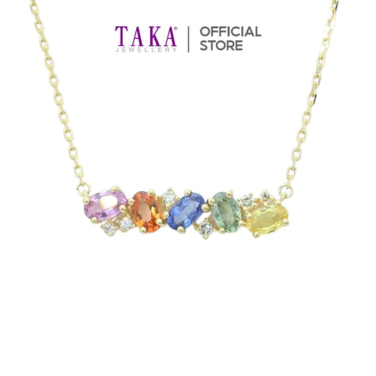 TAKA Jewellery Spectra Sapphire Diamond Necklace 18K Gold