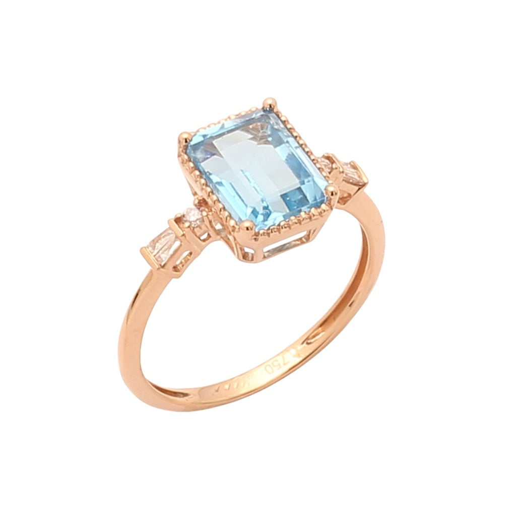 TAKA Jewellery Spectra Swiss Blue Topaz Diamond Ring 18K
