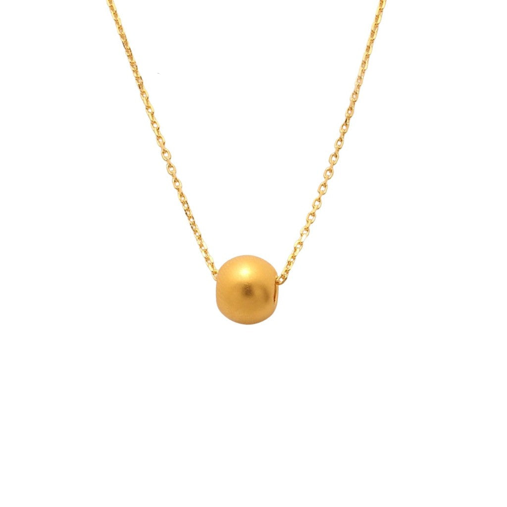 TAKA Jewellery 999 Pure Gold Bead With 9K Gold Chain