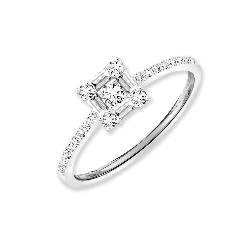 TAKA Jewellery Illusion Gold Diamond Ring 9K