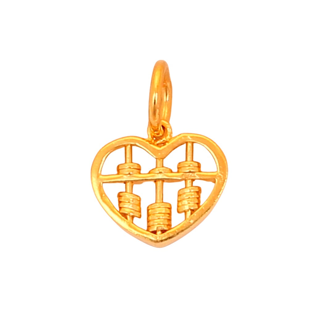 TAKA Jewellery 916 Gold Heart Abacus Pendant