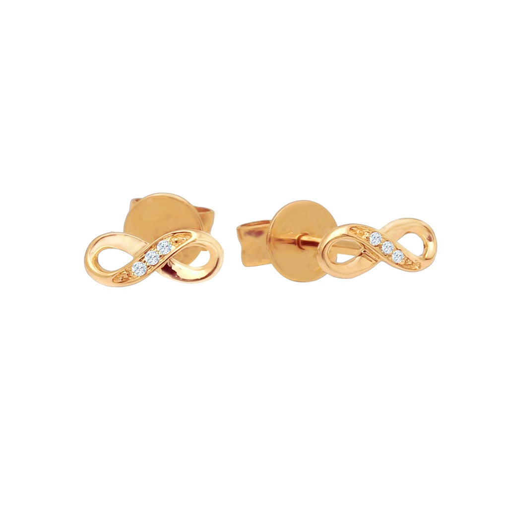 TAKA Jewellery Infinity Gold Diamond Earrings 9K