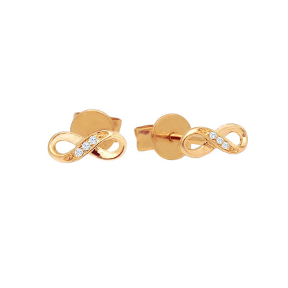 TAKA Jewellery Infinity Gold Diamond Earrings 9K