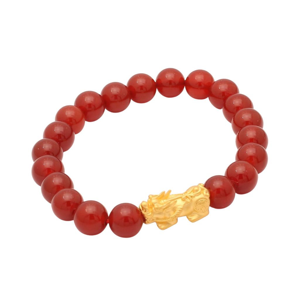 TAKA Jewellery 999 Pure Gold Pixiu with Beads Bracelet